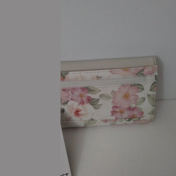 Nine West Norah Floral Beige Tri-fold Wallet - Picture 3 of 14